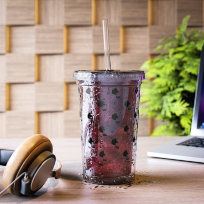 Multi Logo Acrylic Tumbler | Clear Reusable Straw Cup